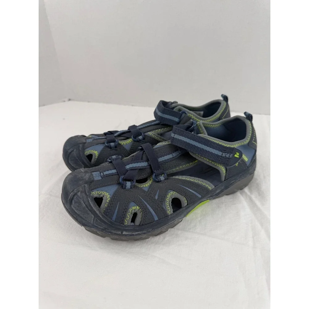Merrell Hydro Navy Blue Lime Green Water Sandals MY53375‎ Mens 6 Womens 7.5